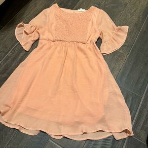 EUC Entro BoHo Ruched Midi Dress